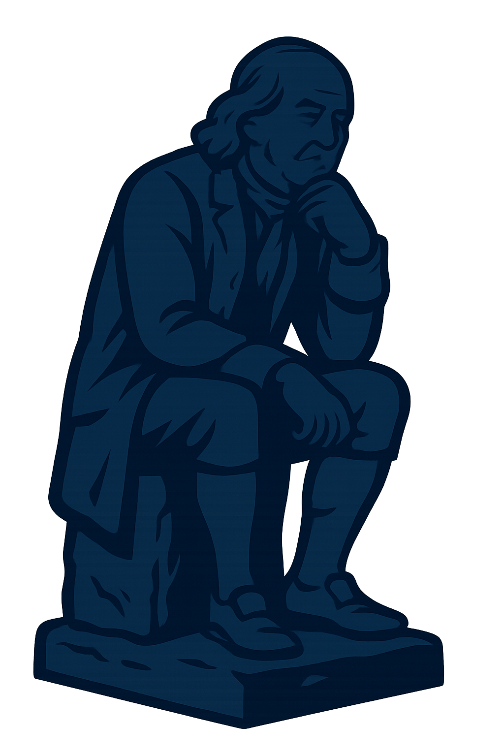 Ben Franklin as The Thinker statue